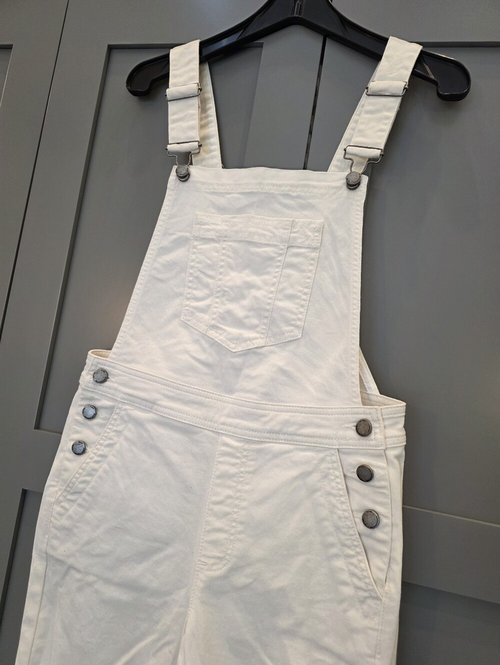 BODEN Girlfriend Dungarees IVORY Denim Size 4 Overalls Ankle Preppy Classic - Picture 6 of 13